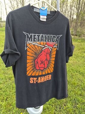 Metallica "St. Anger" Black Graphic Tee with Red & Orange Fist